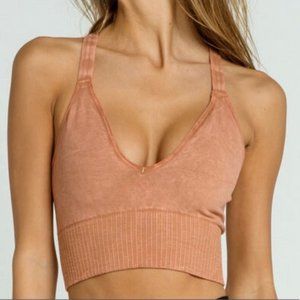 COPY - NWT Free People FP Movement Good Karma Crop Tank Desert Dune Tan Orange